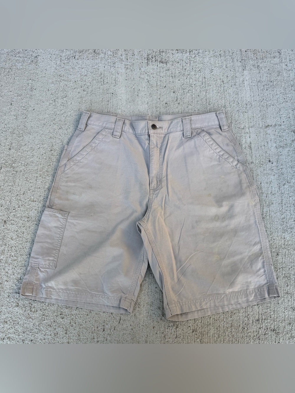 Carhartt B147 TAN Mens Original Fit Canvas Carpenter Work Shorts Size 36 Tan